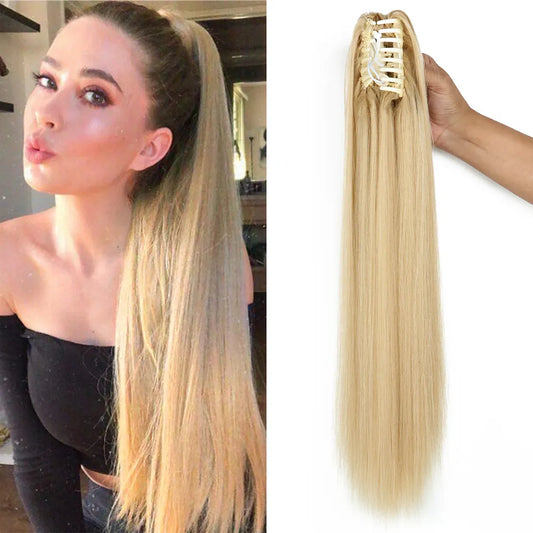 Long Straight Claw Clip On Ponytail Hair Extensions